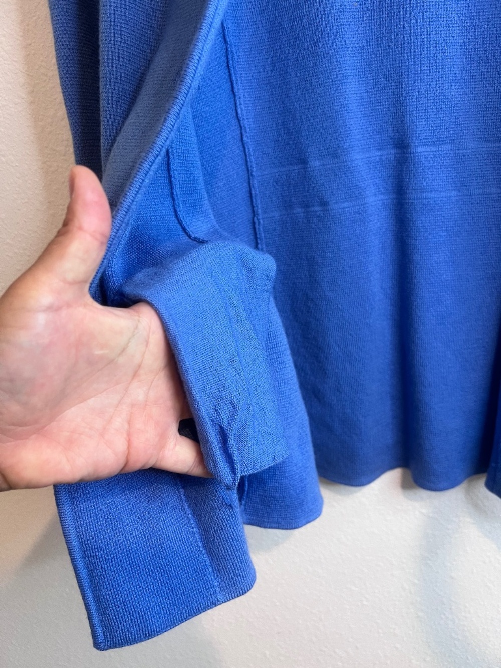 Pure Merino Wool Talbots Sweater Blazer Jacket Blue Size Large Button Front - Picture 5 of 16